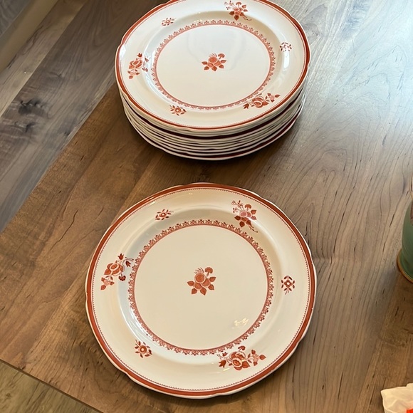 Spode GLOUCESTER RED-W89 *1 Dinner Plate(s)* 10 1/8" . 11 Vintage Plates! EUC! - Picture 1 of 4